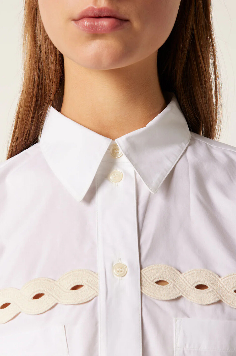 TRESSE PARIS Boxy-Hemd aus Popeline mit Borten Cavia Damen WEISS 5