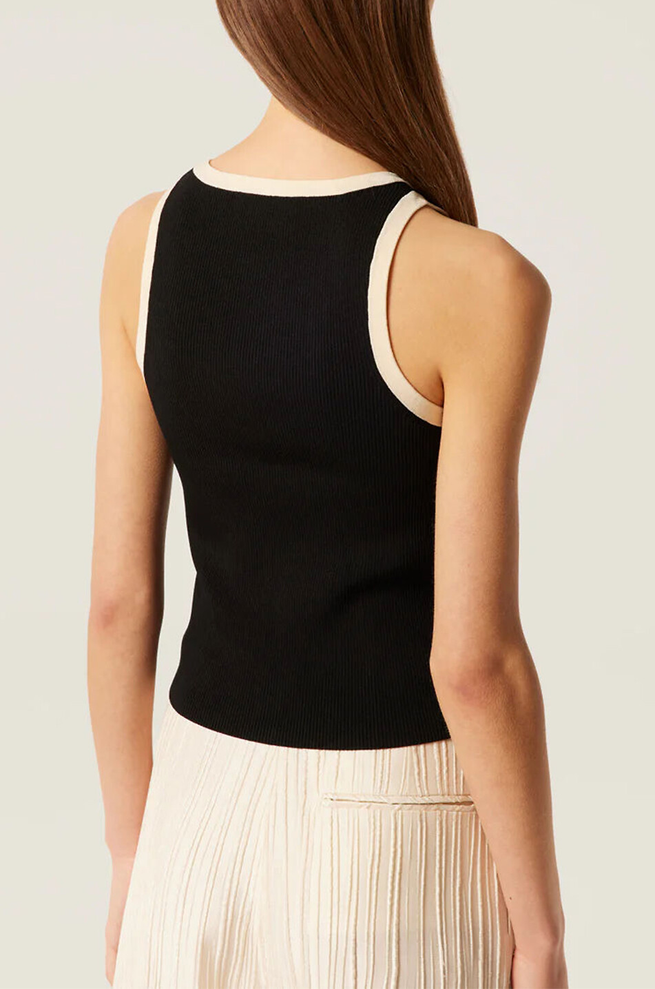 TRESSE PARIS Tanktop mit Ausschnitten und Zierknöpfen Mano Damen SCHWARZ 4