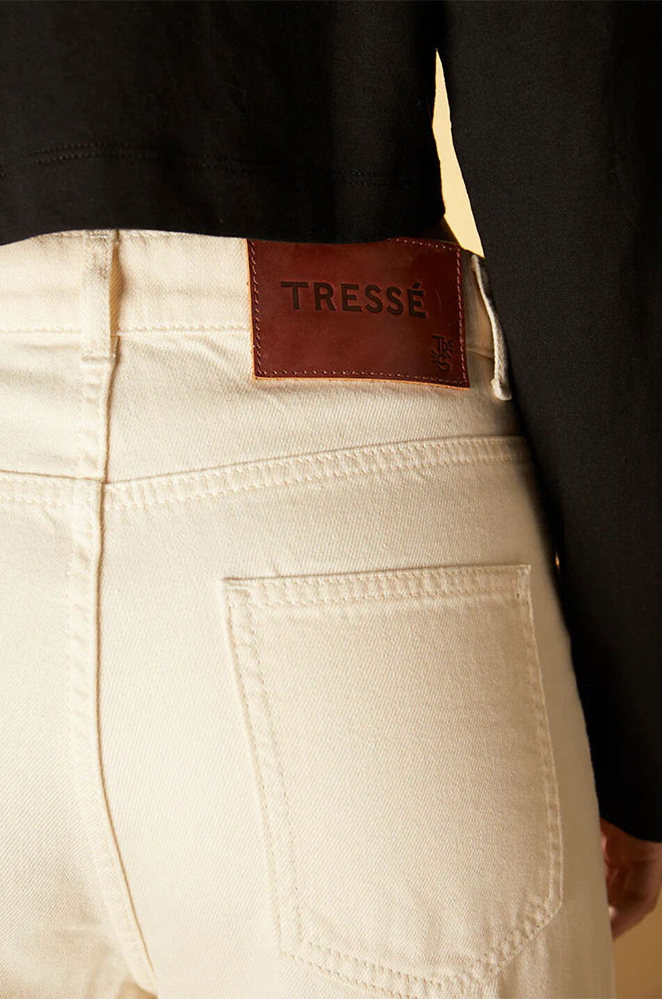 TRESSE PARIS Jean large brodé coquillage Palomi Femme BLANC CASSE 6