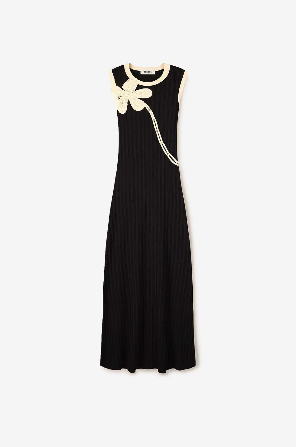 Regina midi knit dress with cut-outs and embroiderie