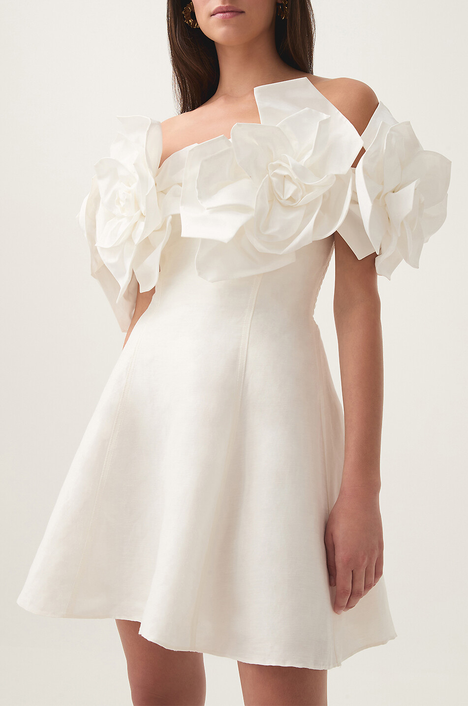 AJE Etta off-shoulder mini dress Women WHITE 5