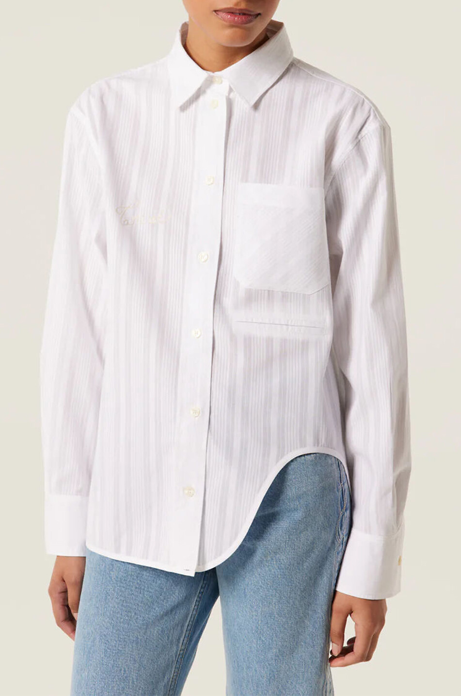 TRESSE PARIS Weites Hemd aus gestreiftem Jacquard Couxana Damen WEISS 6