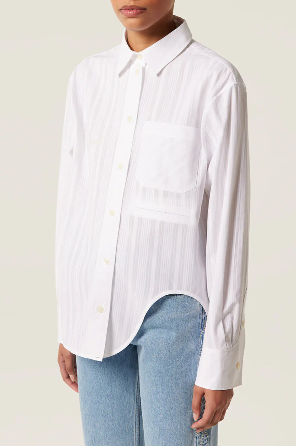 TRESSE PARIS Weites Hemd aus gestreiftem Jacquard Couxana Damen WEISS 7