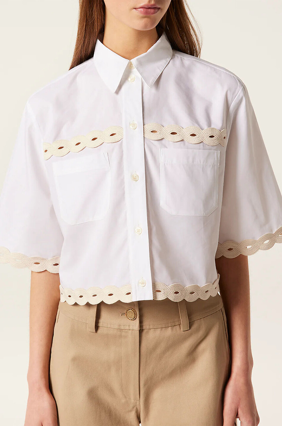 TRESSE PARIS Boxy-Hemd aus Popeline mit Borten Cavia Damen WEISS 2