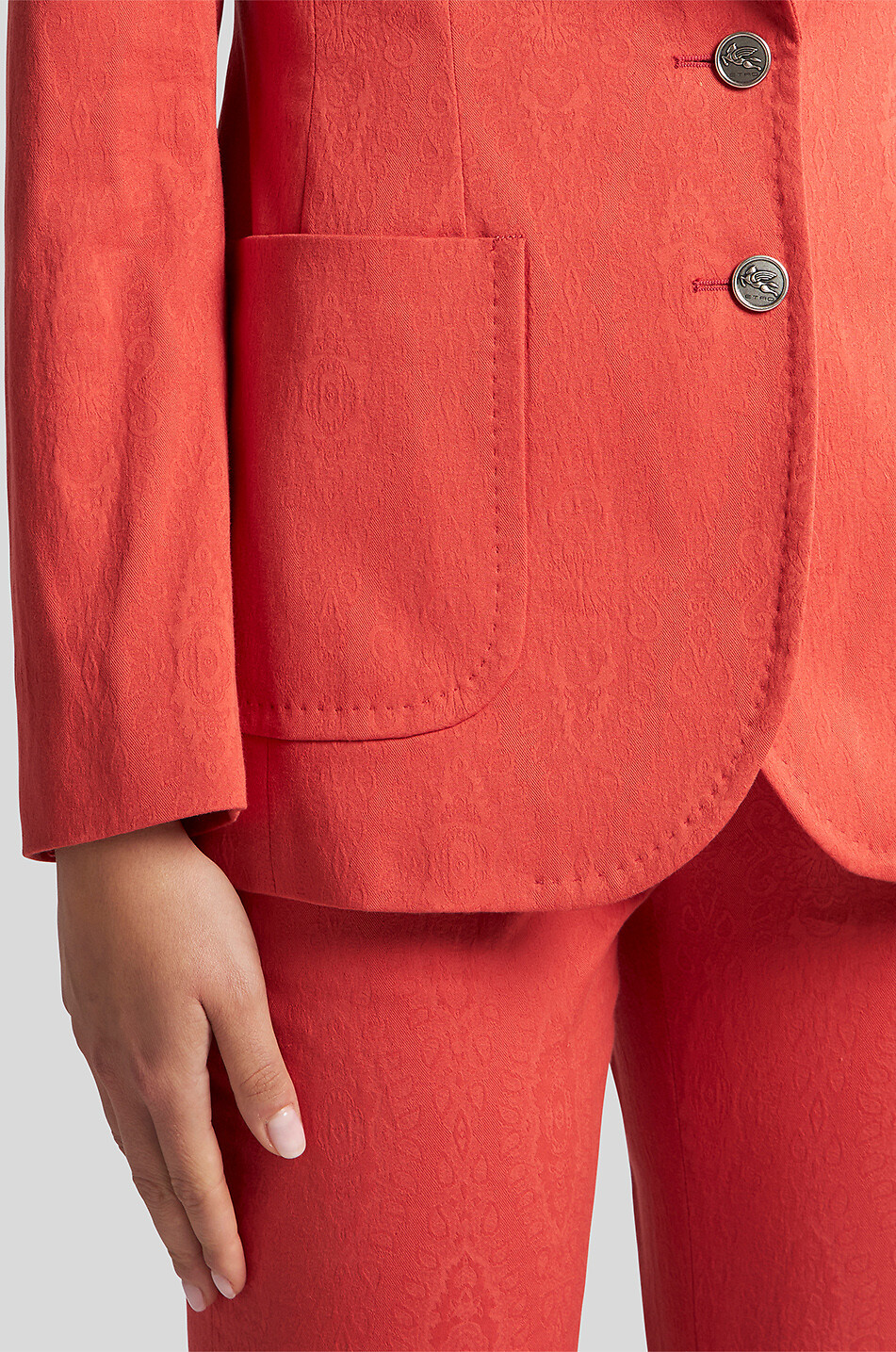 ETRO Cinched Paisley cotton jacquard blazer Women RED 5