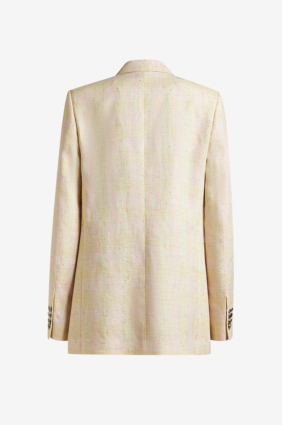 ETRO Karierter langer geflammter Leinenblazer Pegaso Damen BEIGE 2