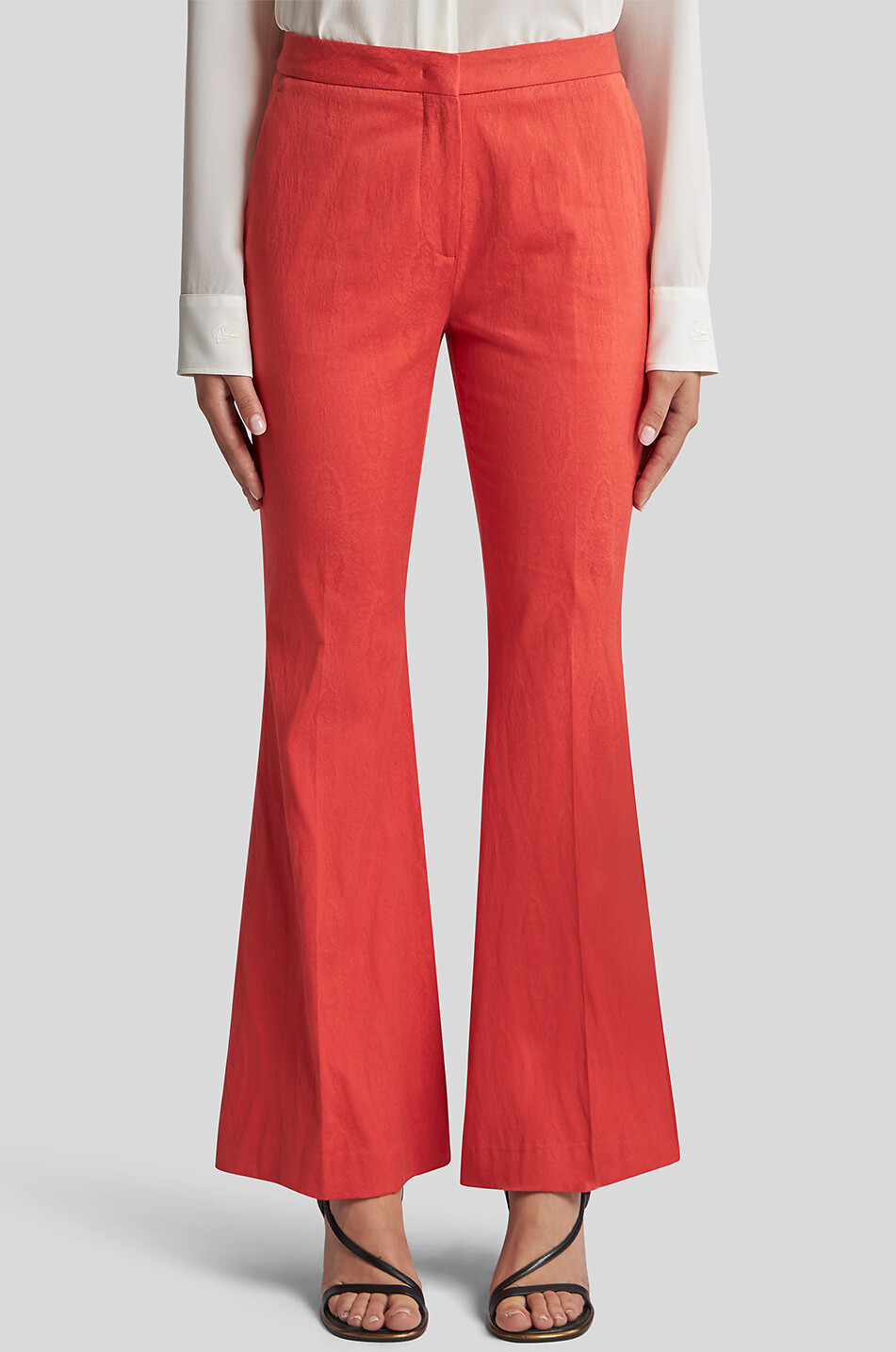 ETRO Paisley jacquard flared trousers Women RED 3