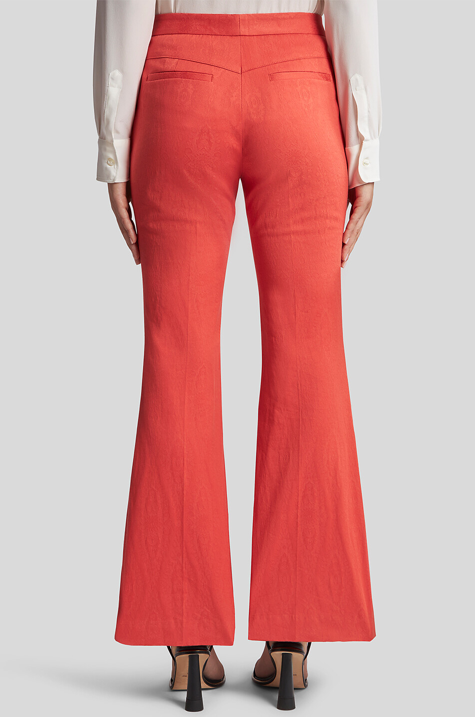 ETRO Paisley jacquard flared trousers Women RED 4