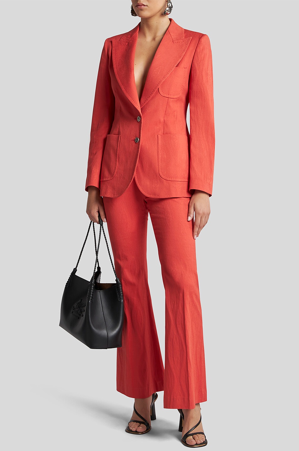 ETRO Paisley jacquard flared trousers Women RED 5