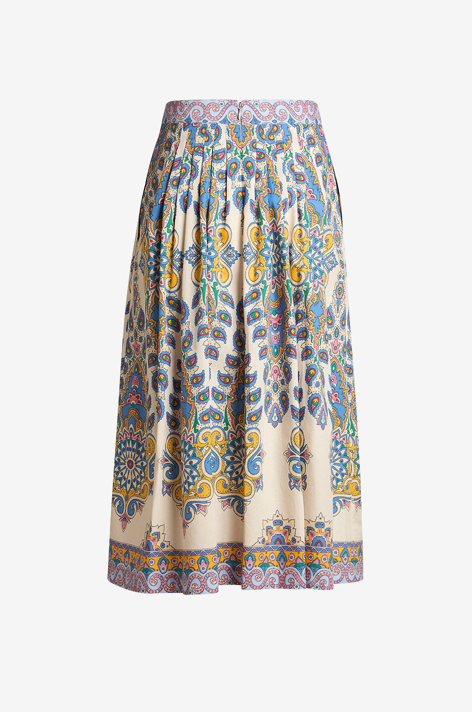 Plissierter Popeline-Midirock Paisley Medallion
