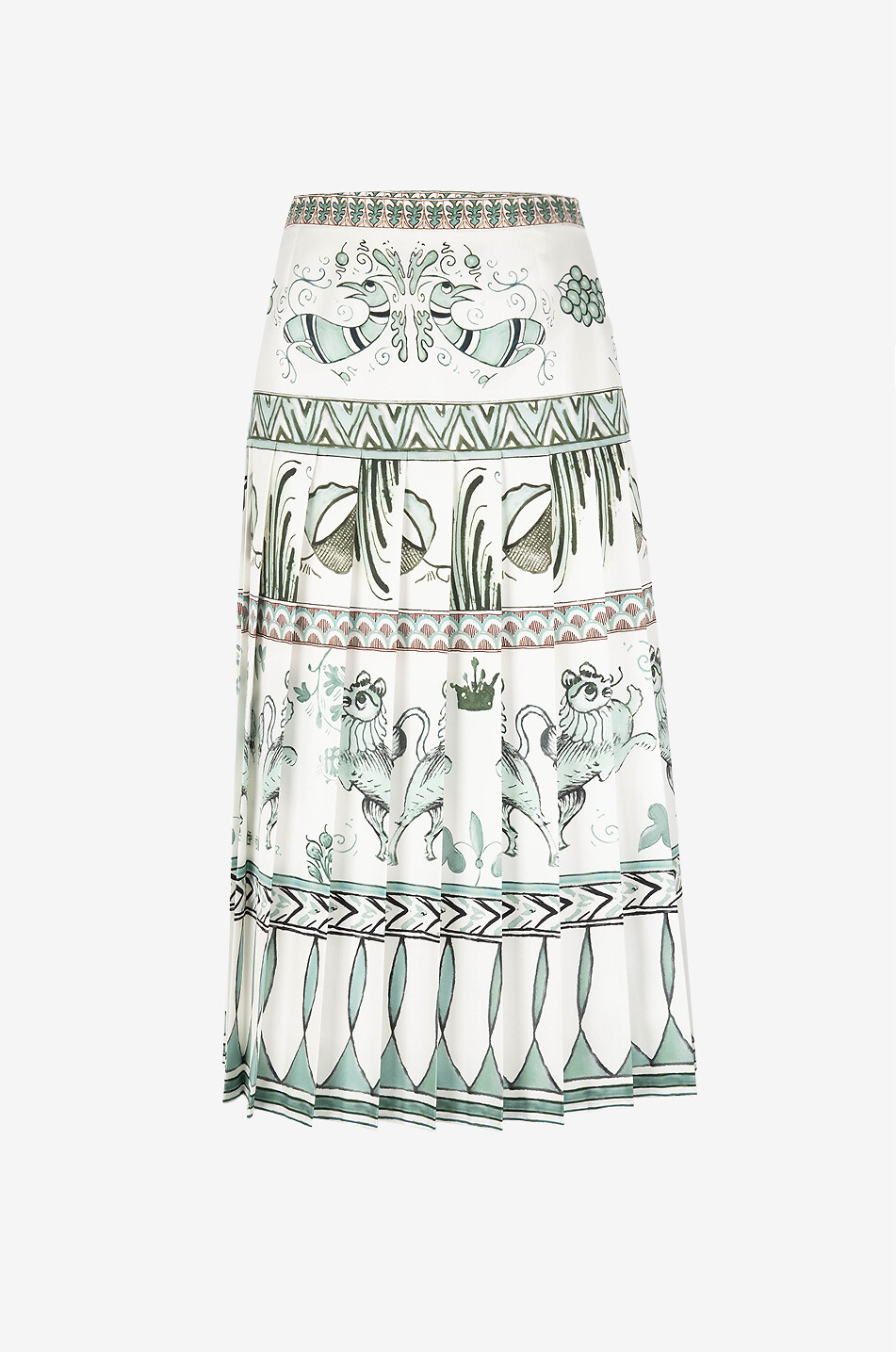 FABIANA FILIPPI Picta pleated midi silk twill skirt Women WHITE 1