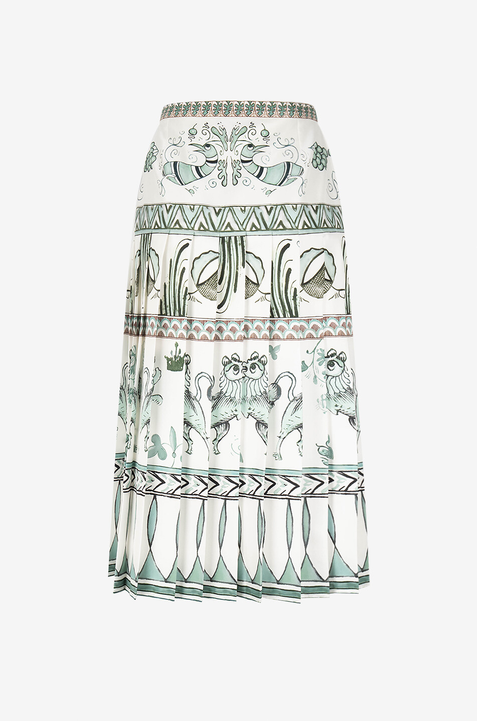 FABIANA FILIPPI Picta pleated midi silk twill skirt Women WHITE 2