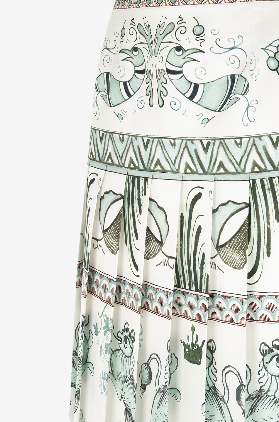 FABIANA FILIPPI Picta pleated midi silk twill skirt Women WHITE 3