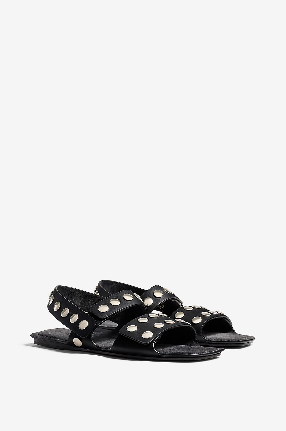 KHAITE Sandales plates cloutées Boden Femme NOIR 1