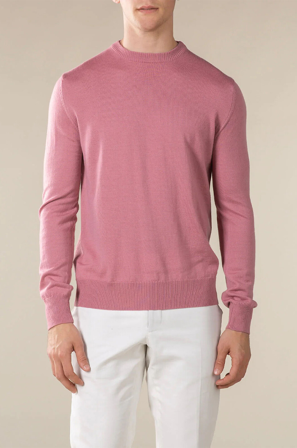 AURELIEN Feiner Rundhalspullover aus Cashwool Herren HELLROSA 3