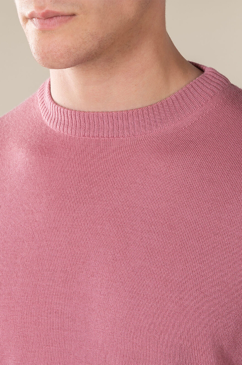 AURELIEN Feiner Rundhalspullover aus Cashwool Herren HELLROSA 5