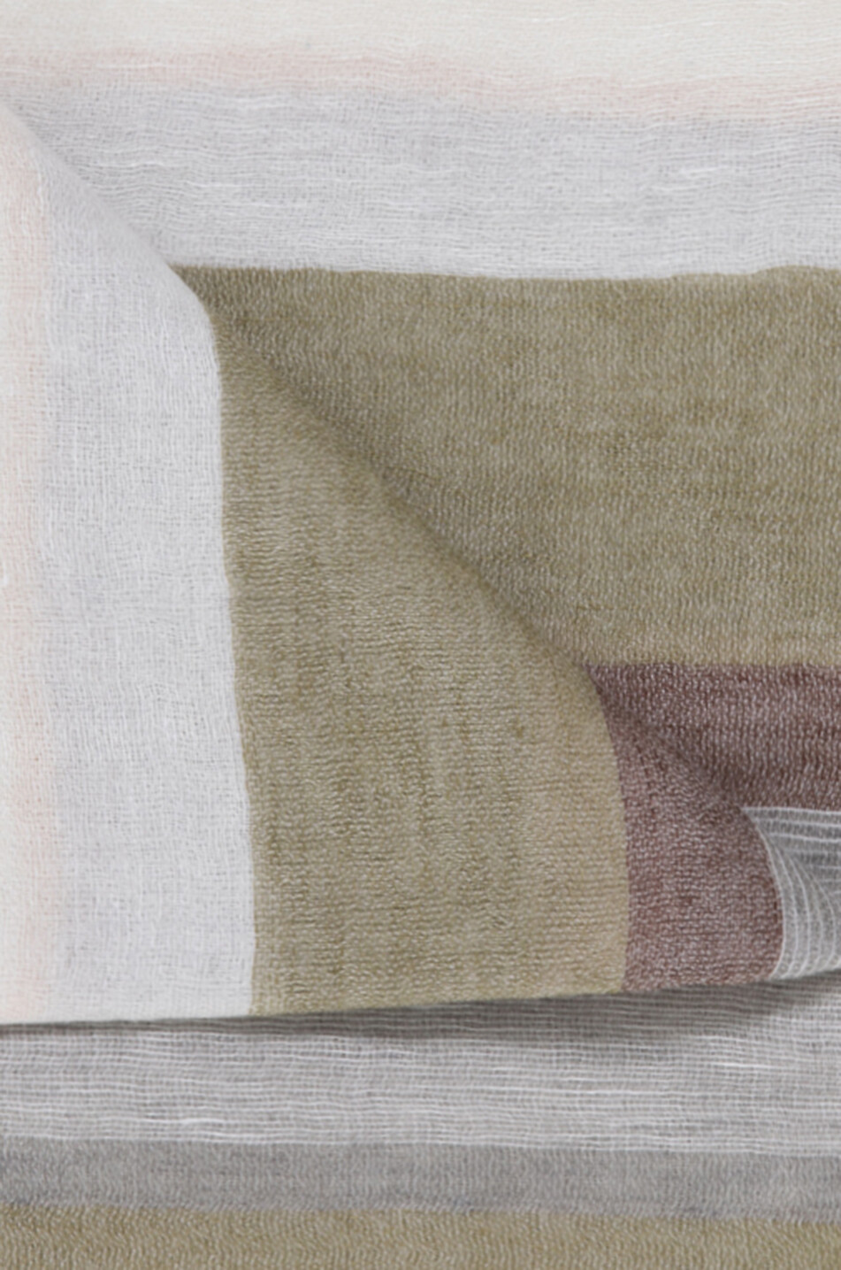 19 ANDREA'S 47 Écharpe rayée en cachemire et soie Gregory Homme VERT MOYEN 2