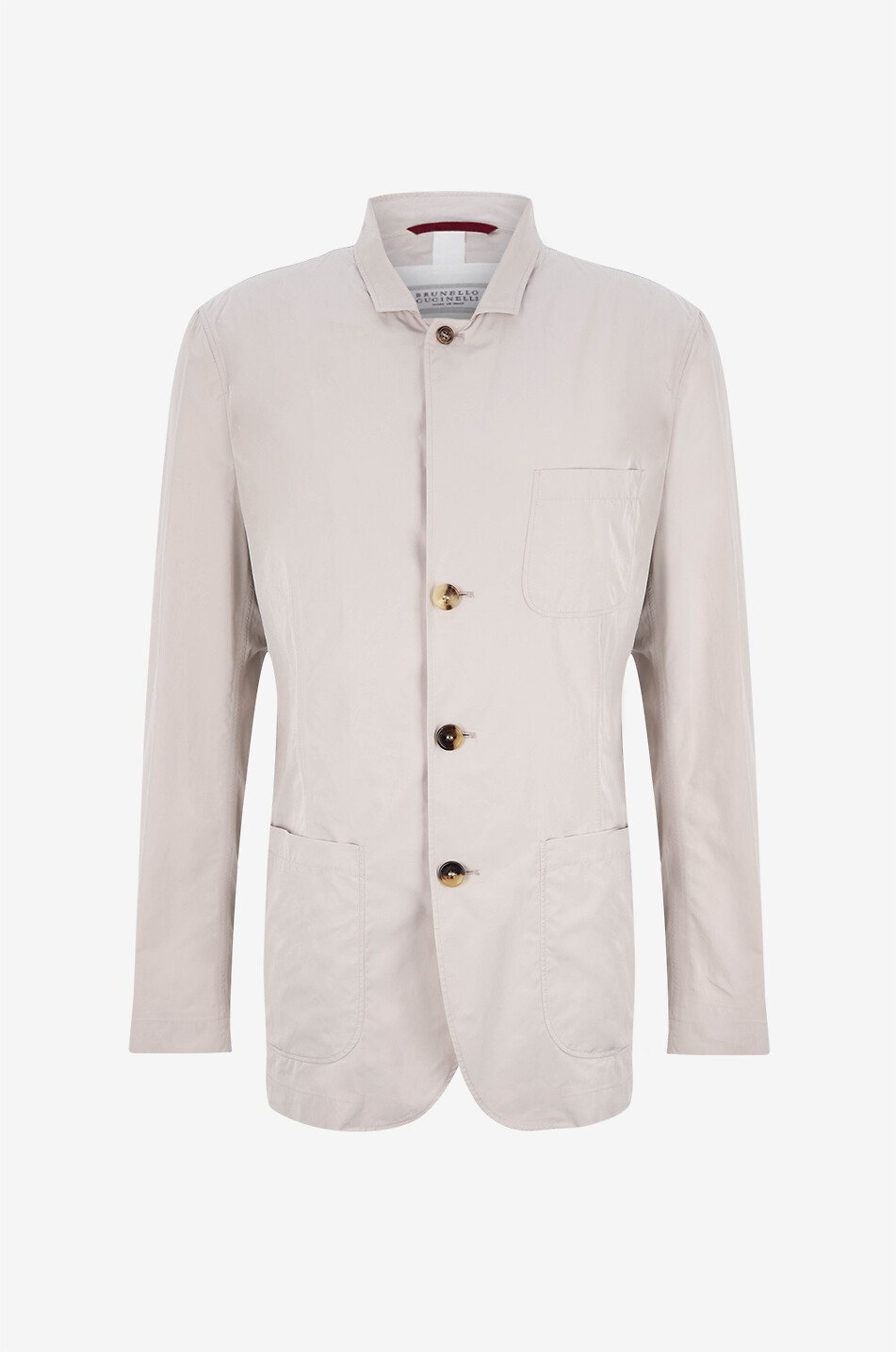 BRUNELLO CUCINELLI Einreihiger Blazer aus Mikrofaser Herren Hellbeige 1