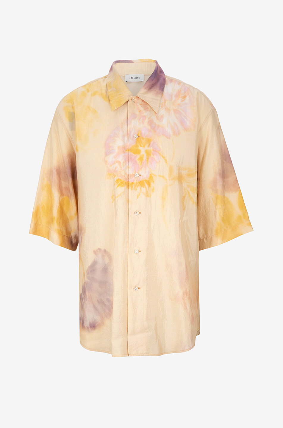 LEMAIRE Misty Floral silk summer shirt Men LIGHT ORANGE 1