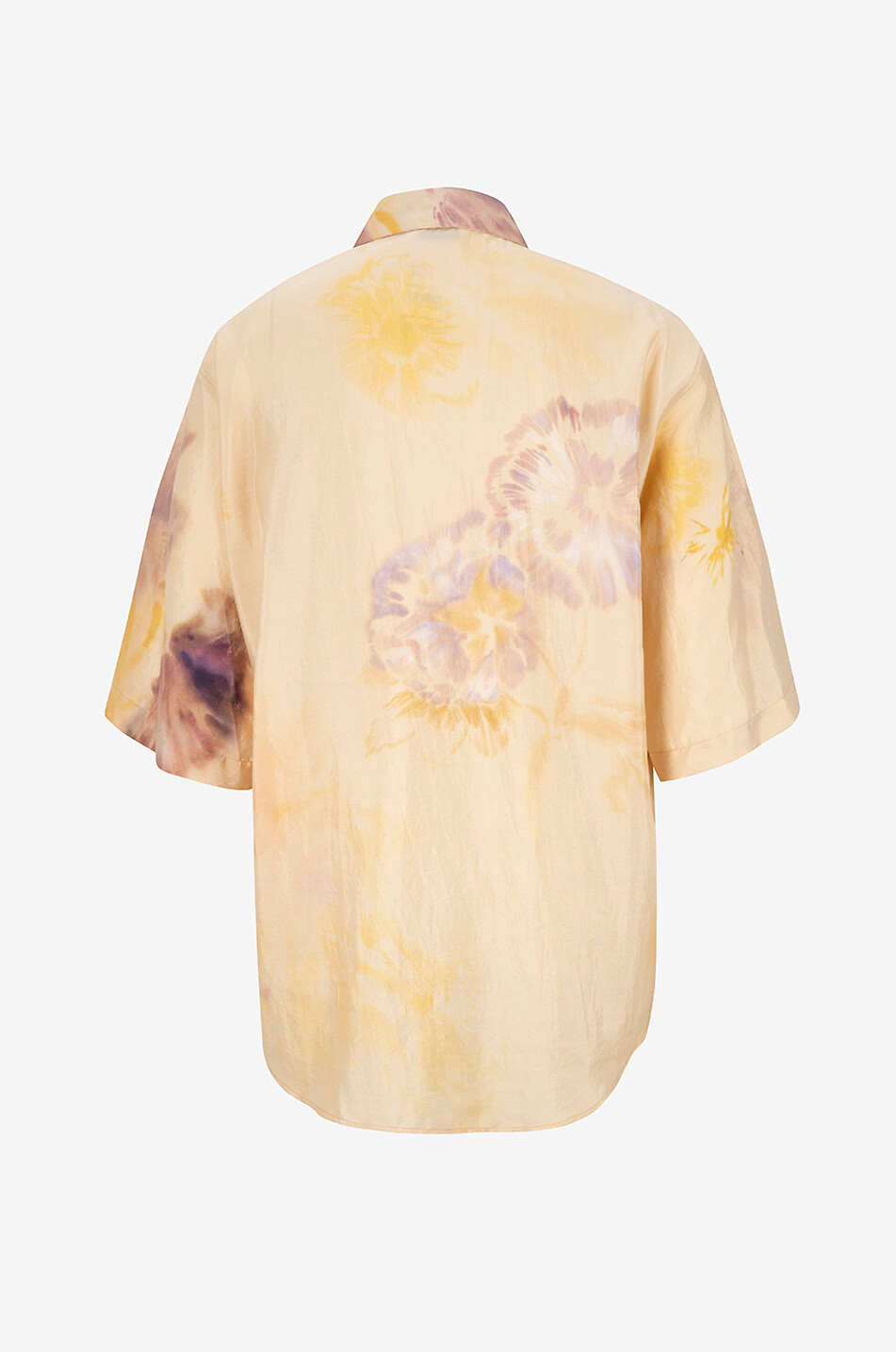 LEMAIRE Misty Floral silk summer shirt Men LIGHT ORANGE 2