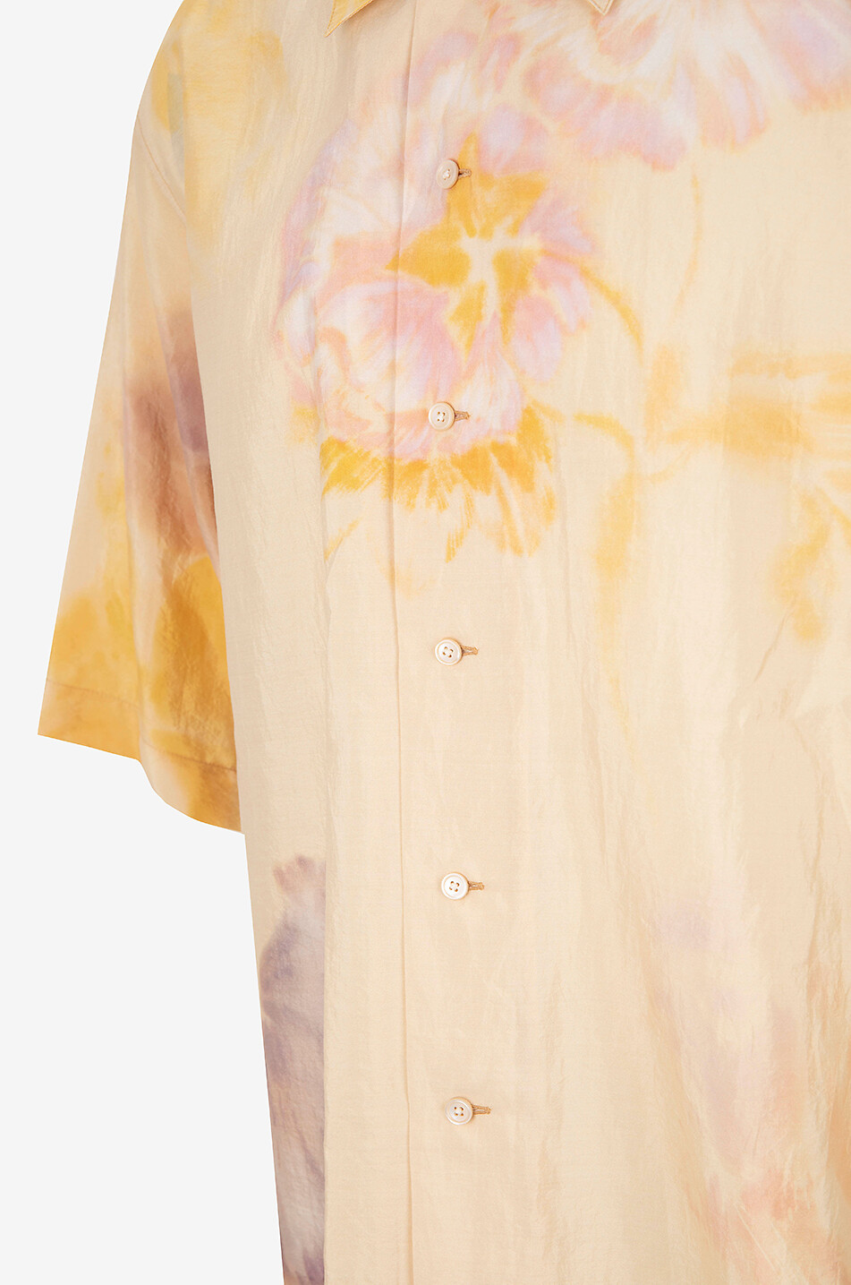LEMAIRE Misty Floral silk summer shirt Men LIGHT ORANGE 3