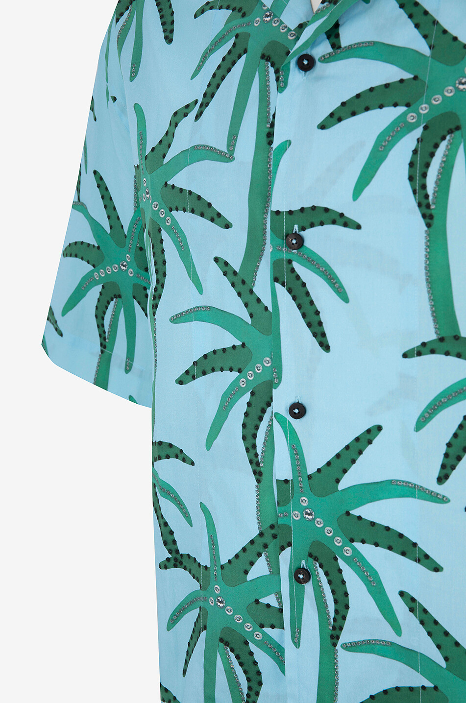 JACQUEMUS Palm Trees Star La Chemise Jean poplin shirt Men BLUE 3