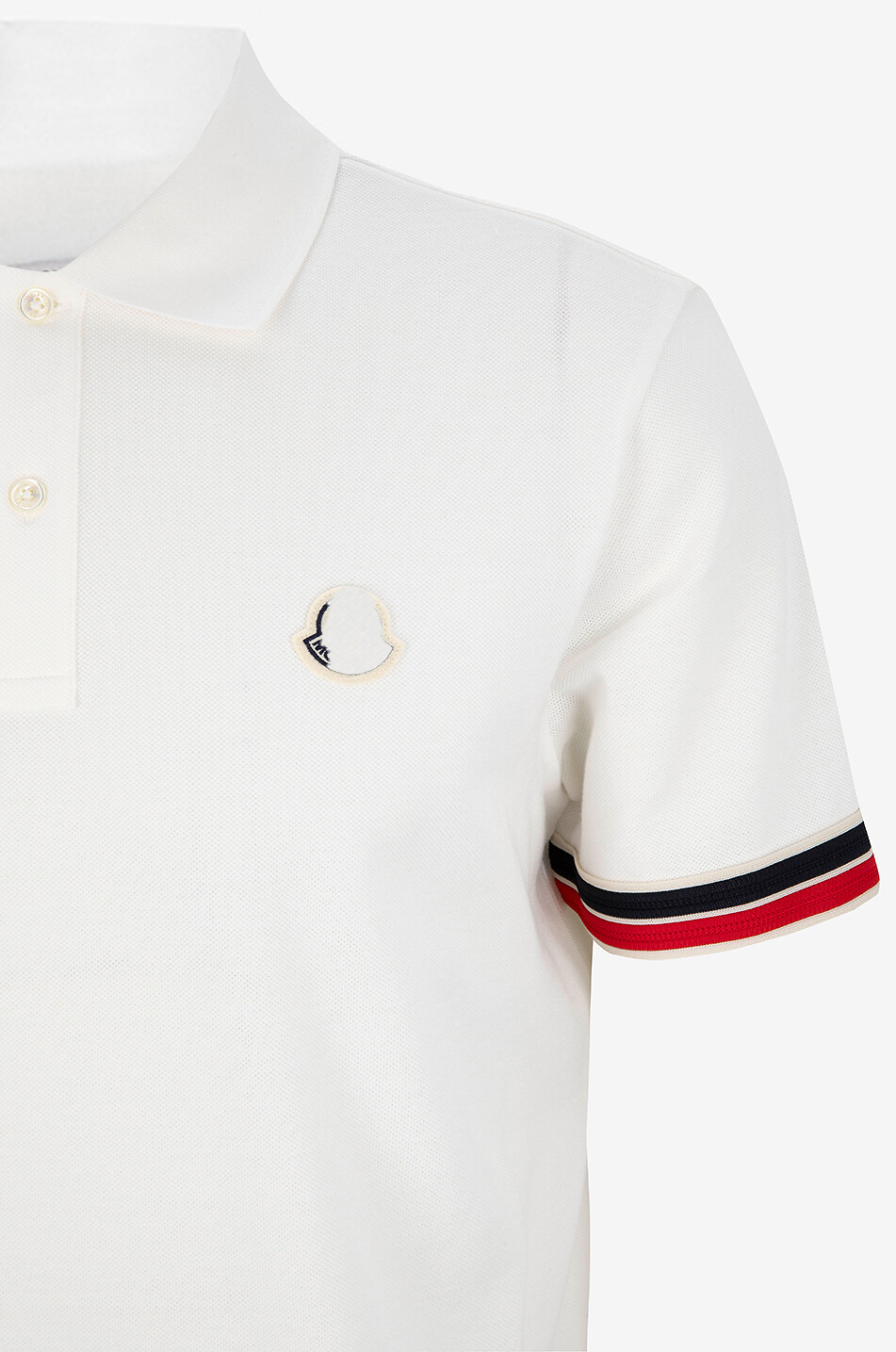 MONCLER Polo à manches courtes et bordure rayée Homme BLANC 3
