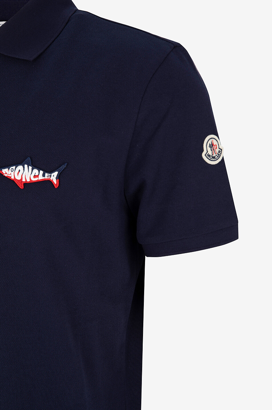 MONCLER Polo à manches courtes et patch requin Homme BLEU 3