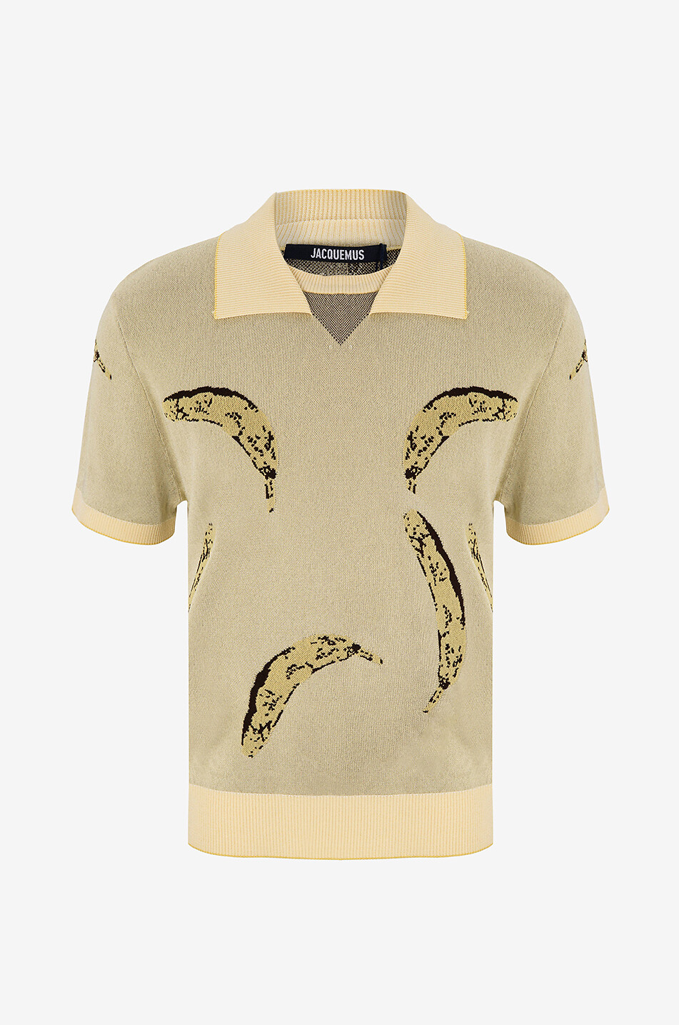 JACQUEMUS Le polo Marino banana jacquard knit polo shirt Men YELLOW 1
