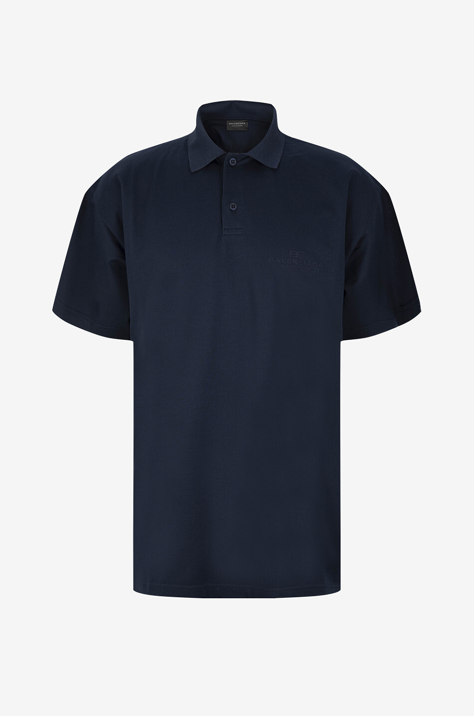 BALENCIAGA Oversize-Polohemd Intertwined BB Garderobe Herren DUNKELBLAU 1