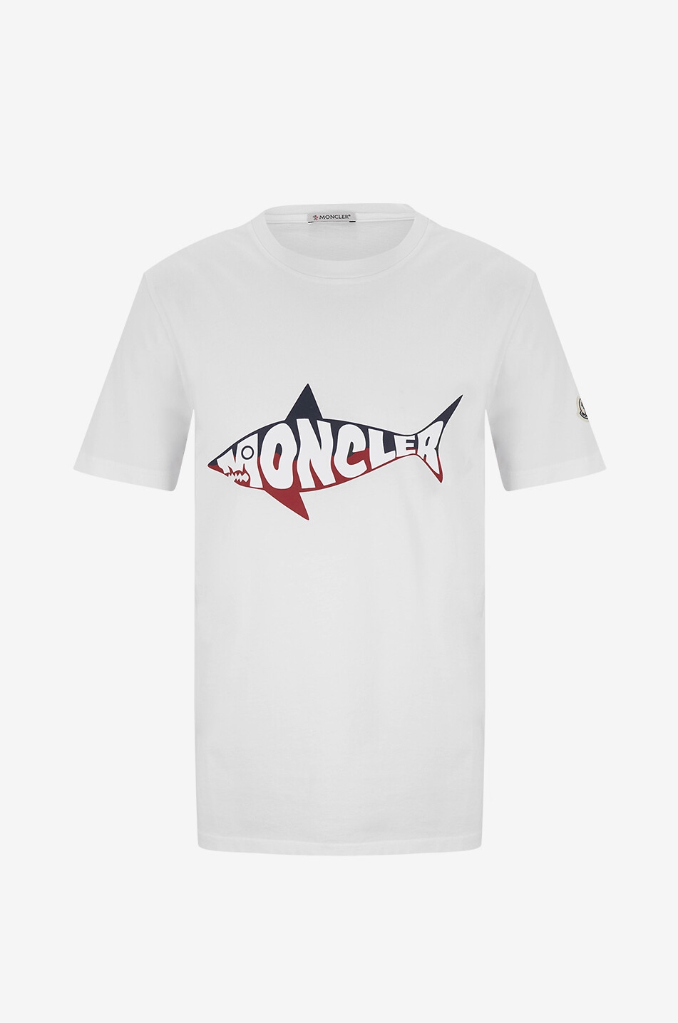MONCLER T-shirt à manches courtes imprimé requin Homme BLANC 1