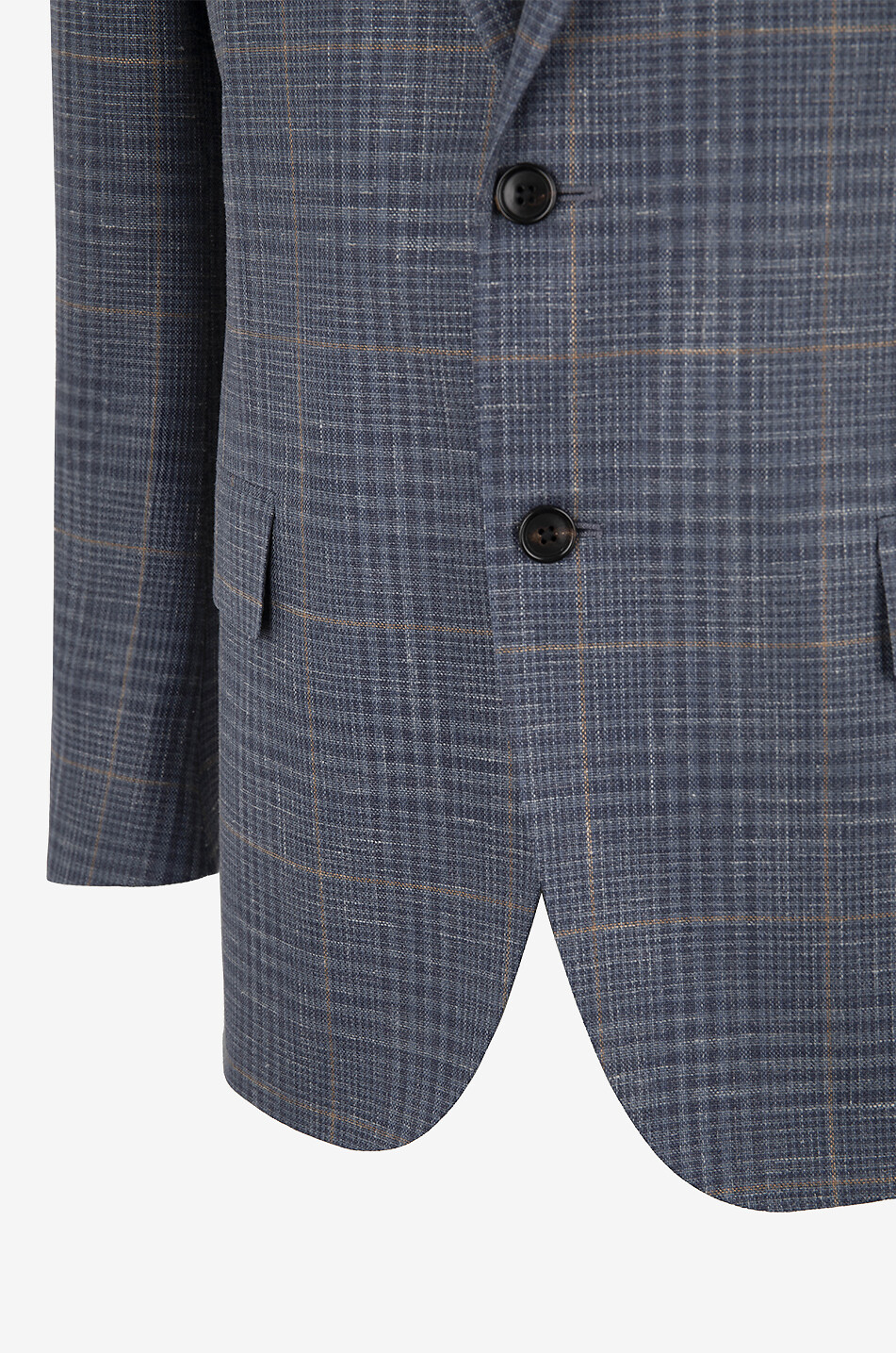CORNELIANI Glen check virgin wool blend blazer Men DARK BLUE 3