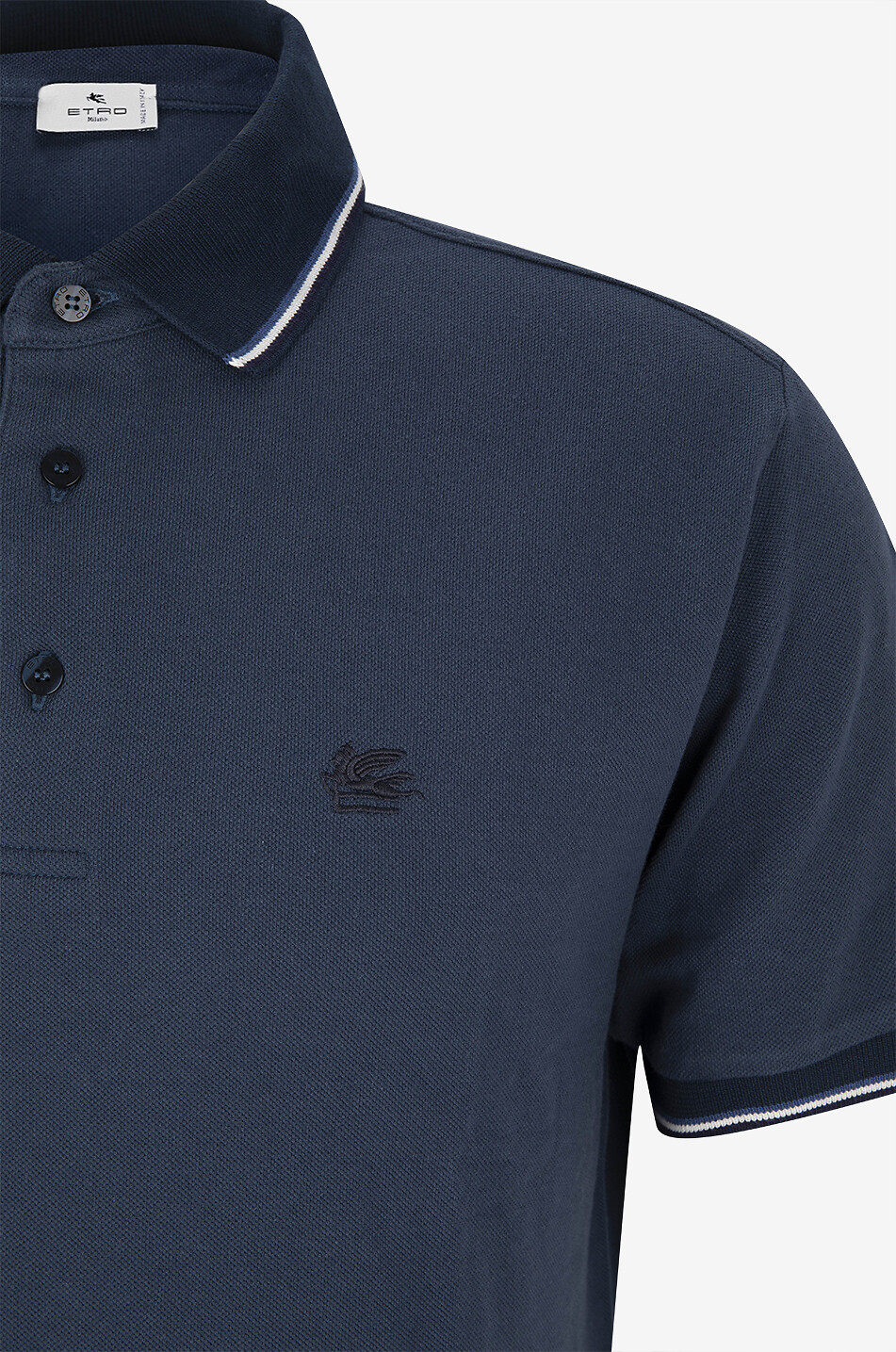 Pegaso short-sleeved polo shirt with stripe trim