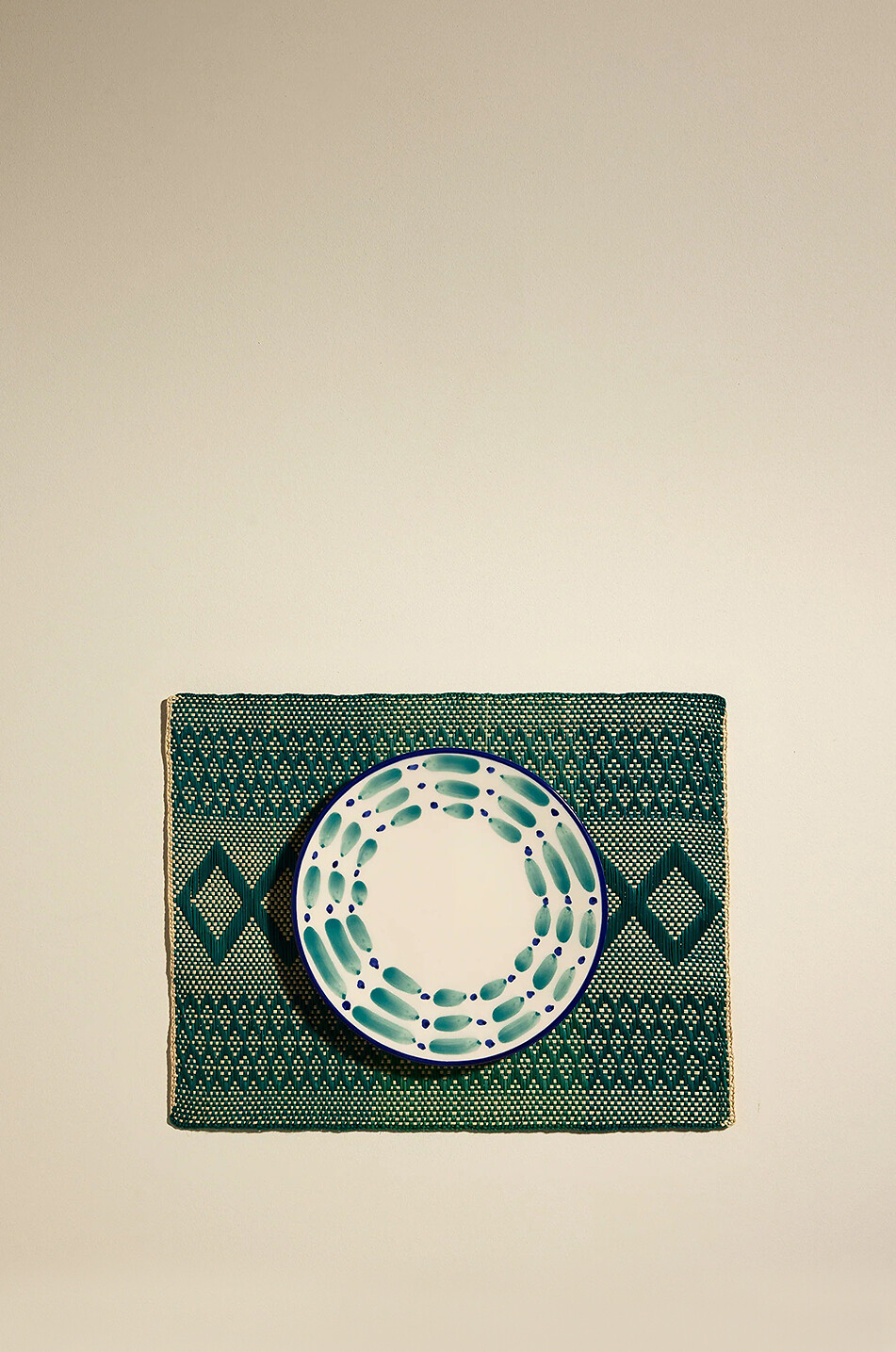 MAISON SARAH LAVOINE Iraca woven palm leaf placemat Home GREEN 3