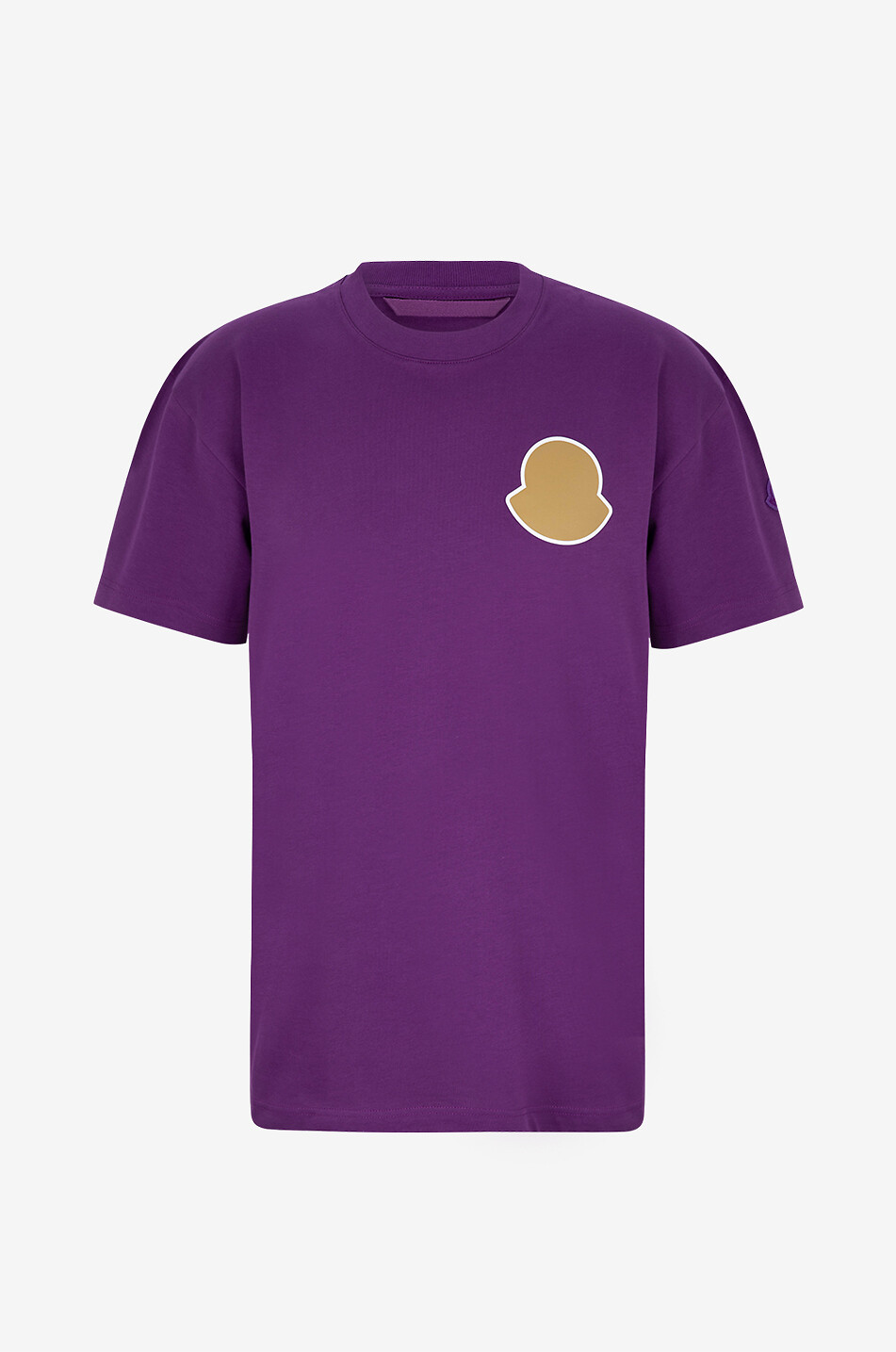 MONCLER Rounded logo print relaxed T-shirt Men PURPLE 1