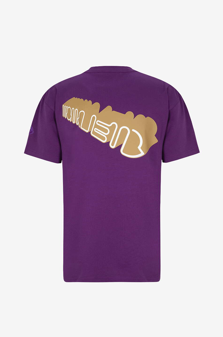 MONCLER Rounded logo print relaxed T-shirt Men PURPLE 2
