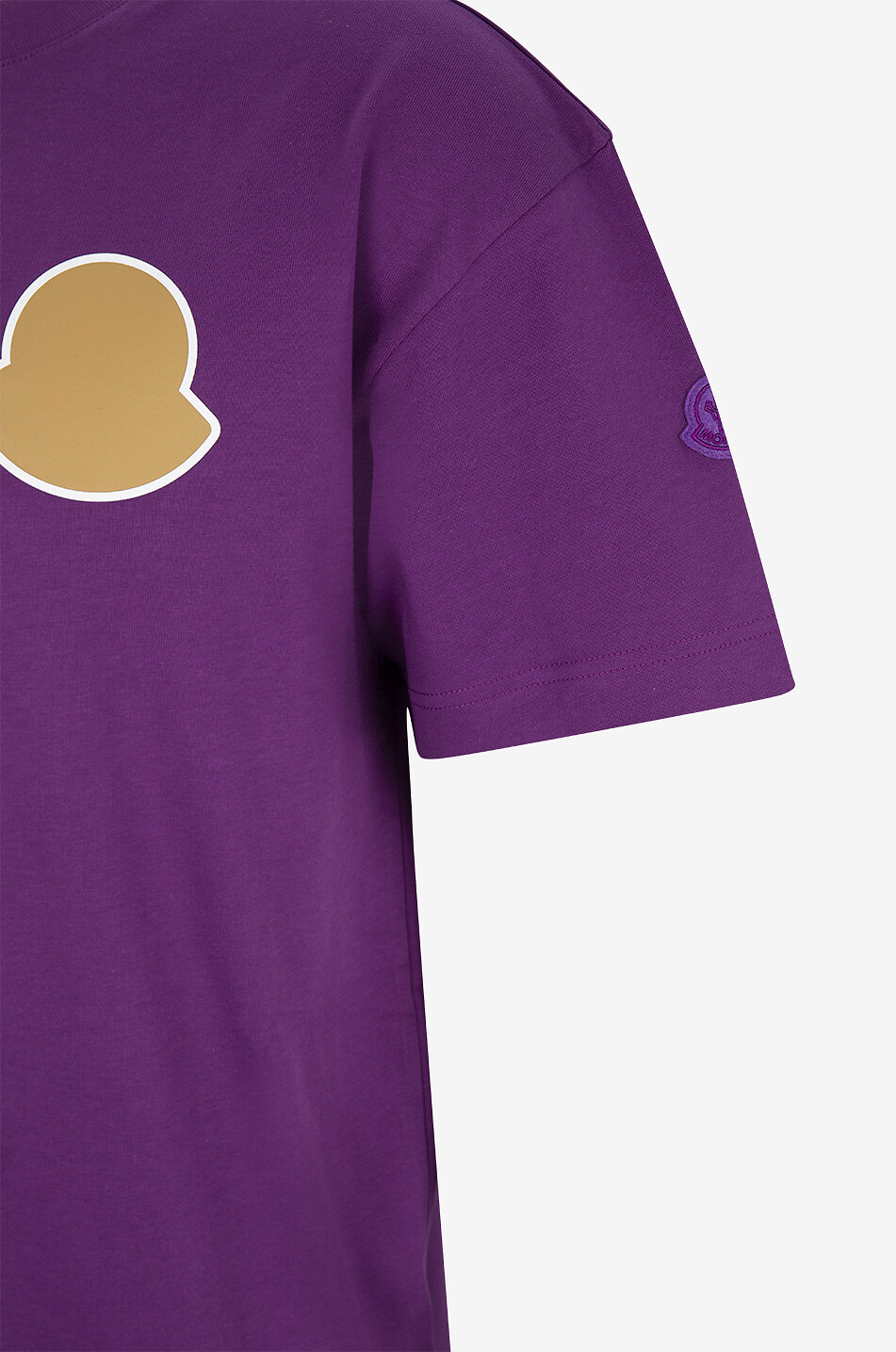 MONCLER Rounded logo print relaxed T-shirt Men PURPLE 3