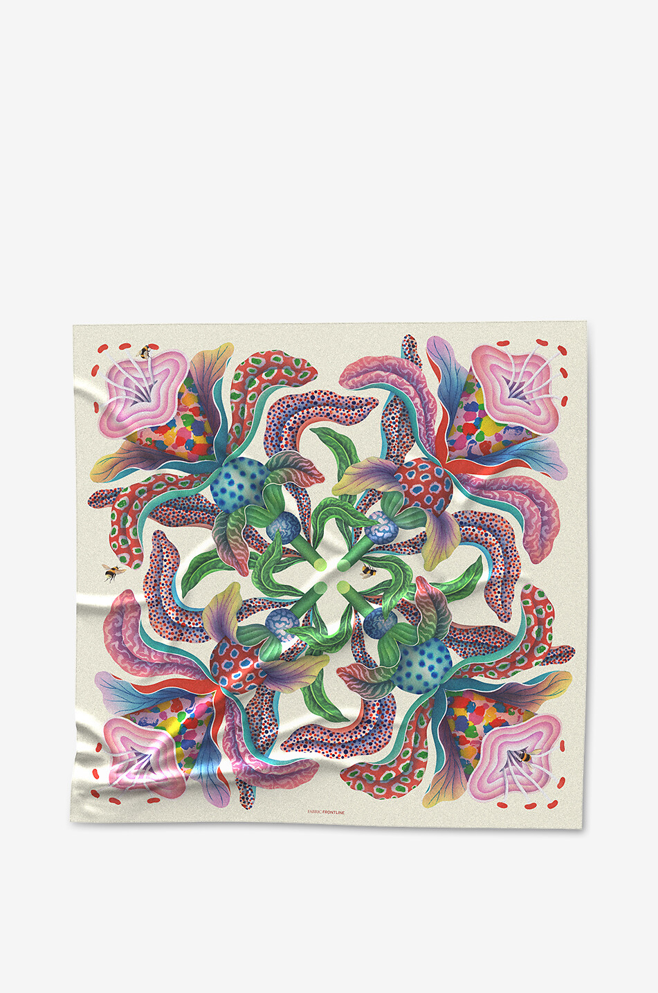 FABRIC FRONTLINE Flirt & Bloom large cashmere and silk scarf Women MULTI COLOURED 1