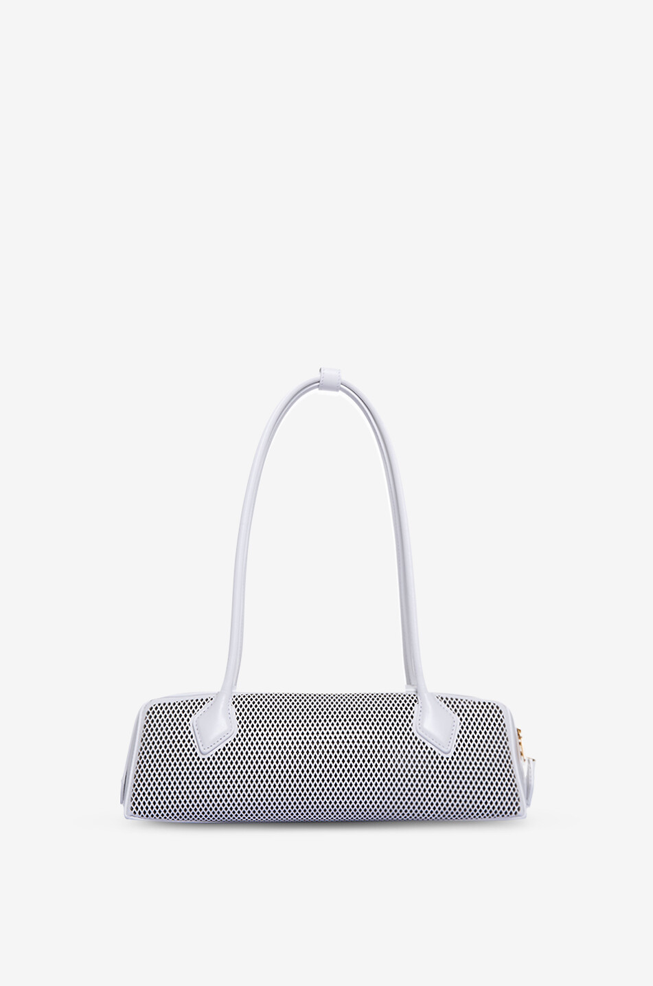 ALAÏA Fishnet Teckel Medium perforated leather shoulder bag Women WHITE 1