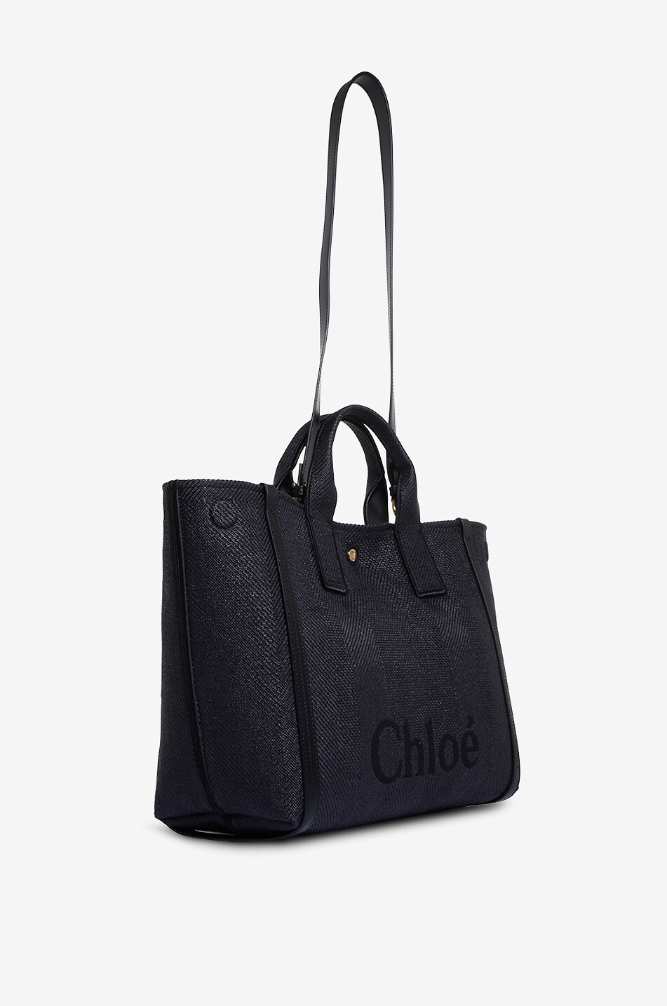 CHLOE Flecht-Shopper mit Leder Carry Medium Damen DUNKELBLAU 5