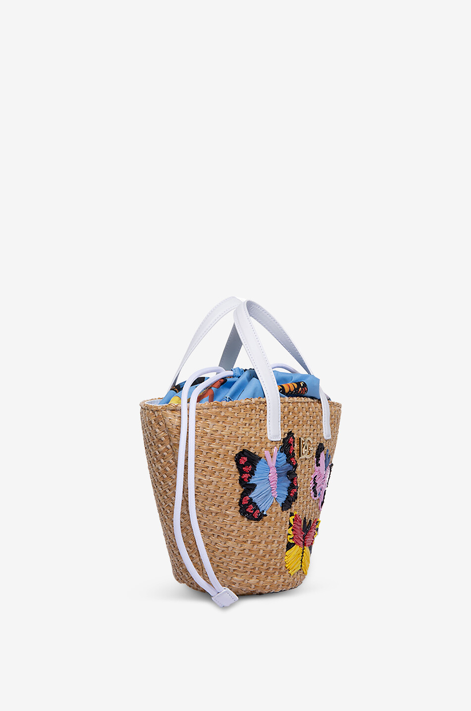 DOLCE & GABBANA Farfalle girls' embroidered raffia tote bat Girl BEIGE 2