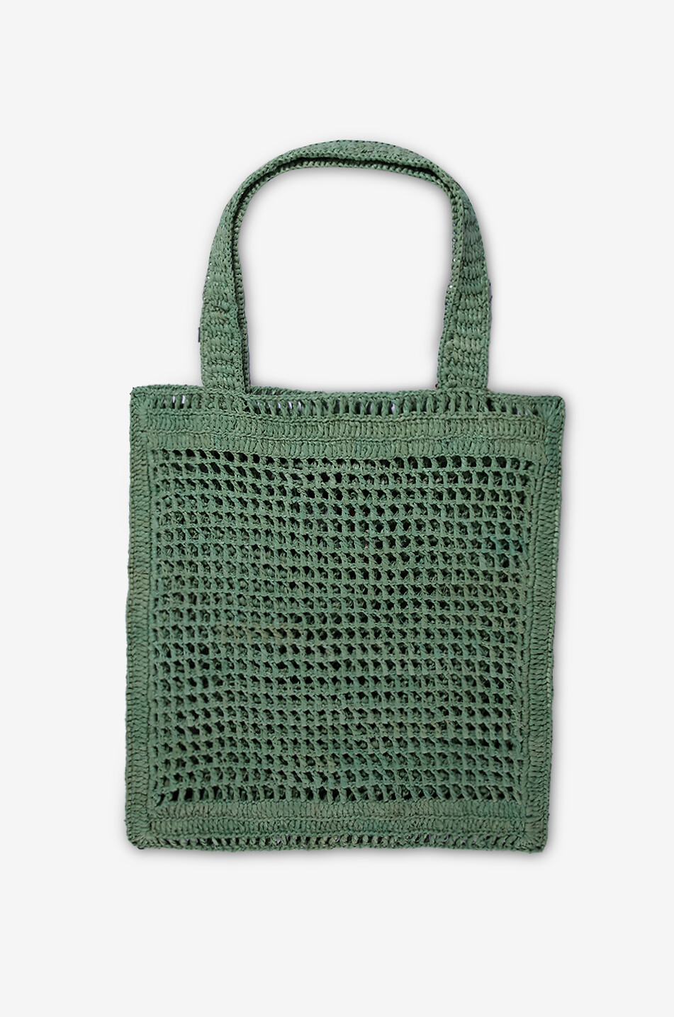 CHLOE Summer Banana openwork raffia tote bag Women GREEN 2