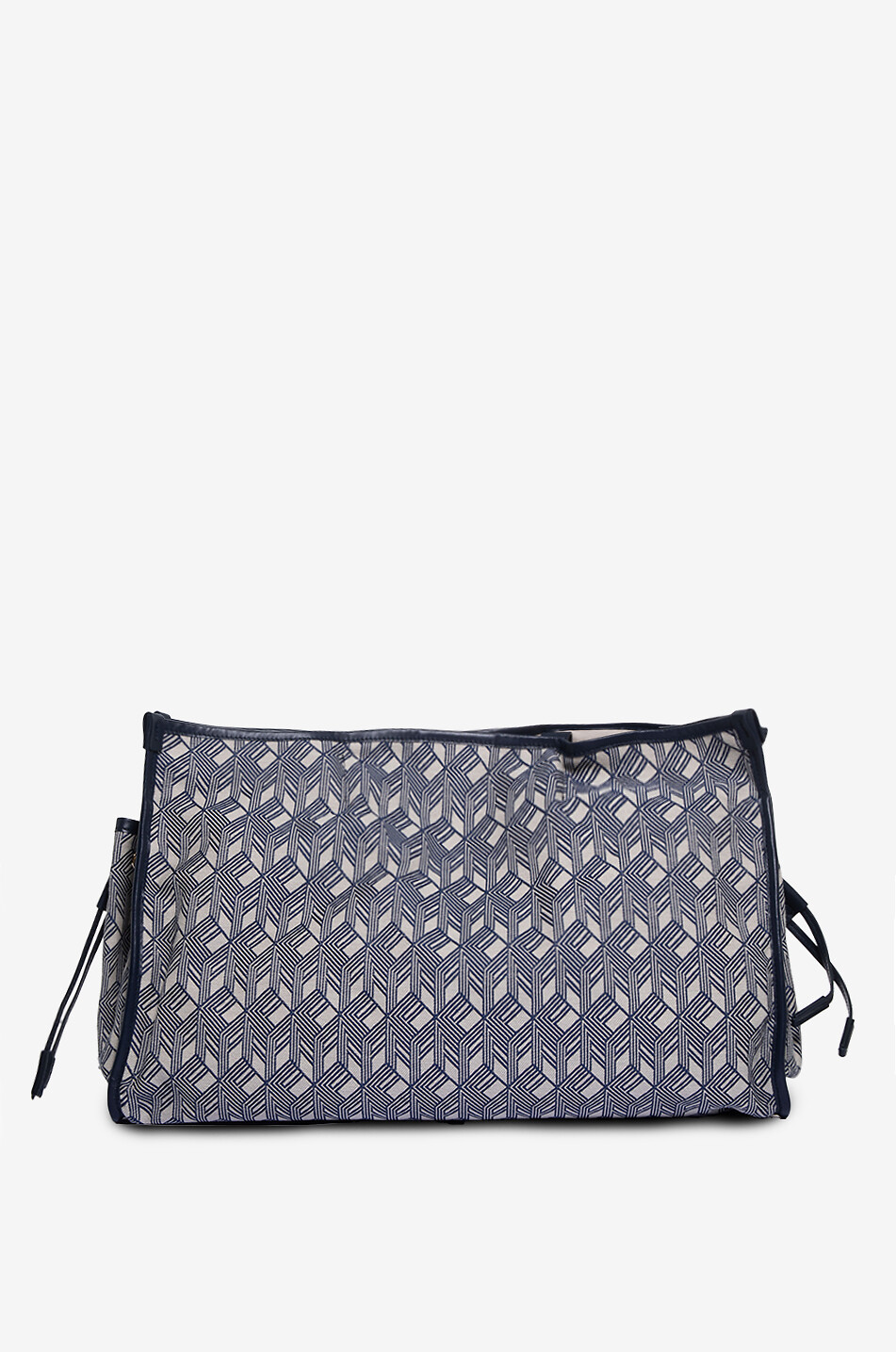 Sac cabas en toile jacquard et cuir Medium