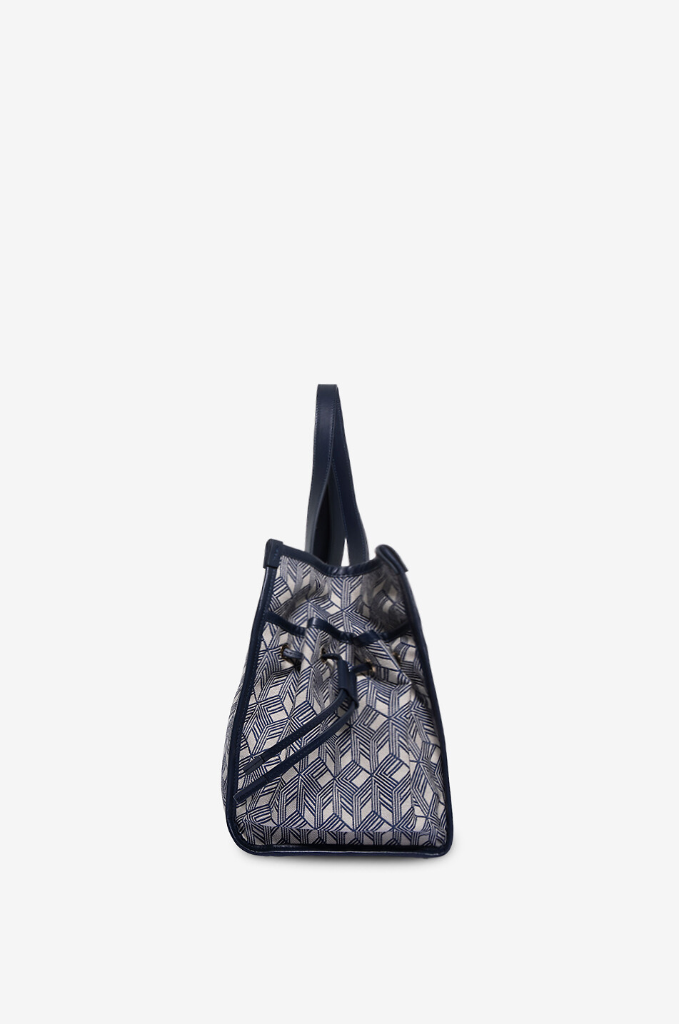 FABIANA FILIPPI Sac cabas en toile jacquard et cuir Medium Femme BLEU 4