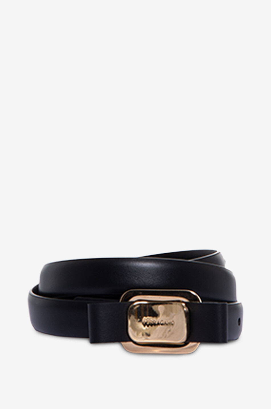 SALVATORE FERRAGAMO New Vara slim smooth leather belt - 18 mm Women BLACK 1