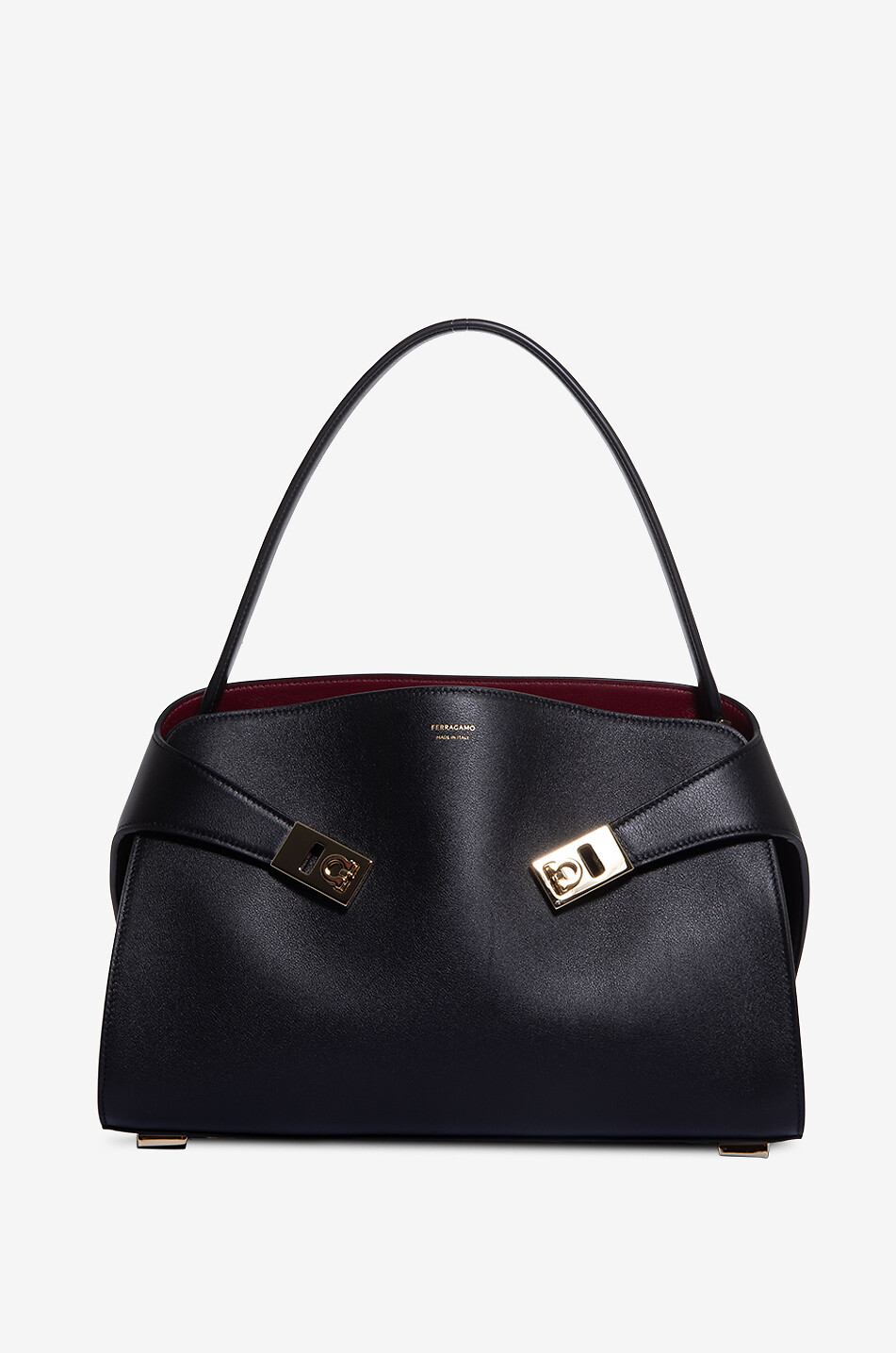 SALVATORE FERRAGAMO Hug Soft Medium bicolour leather shoulder bag Women BLACK 1