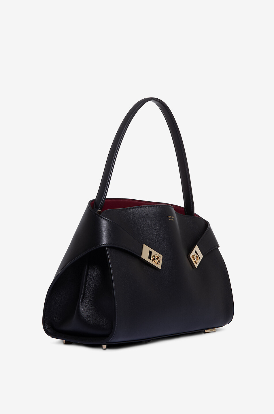 SALVATORE FERRAGAMO Hug Soft Medium bicolour leather shoulder bag Women BLACK 3