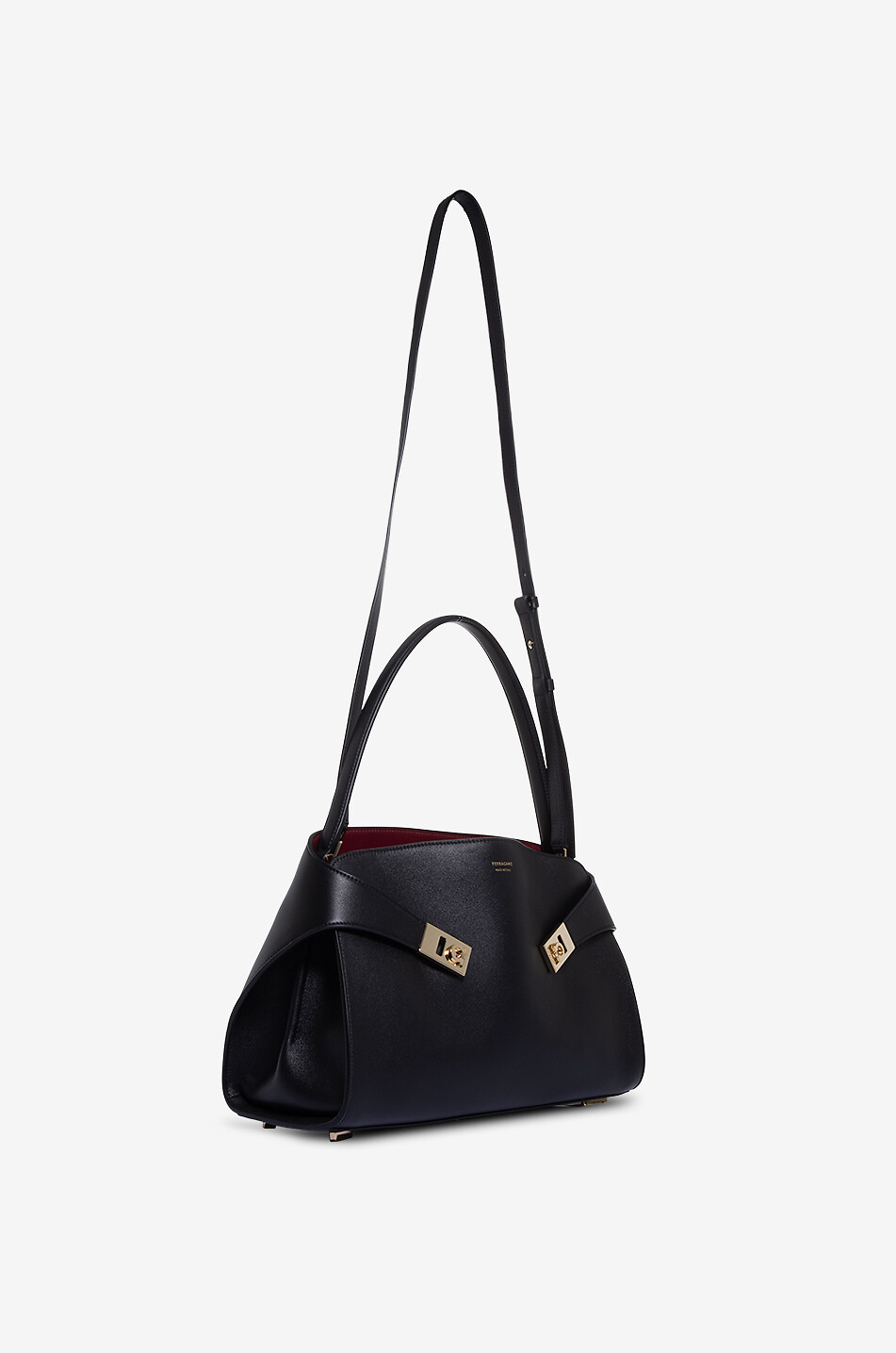 SALVATORE FERRAGAMO Hug Soft Medium bicolour leather shoulder bag Women BLACK 5