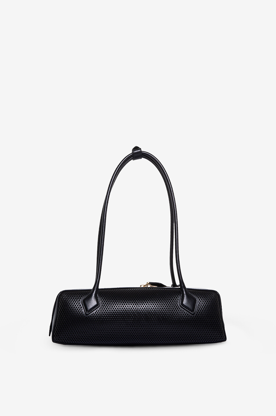 ALAÏA Fishnet Teckel Medium perforated leather shoulder bag Women BLACK 3