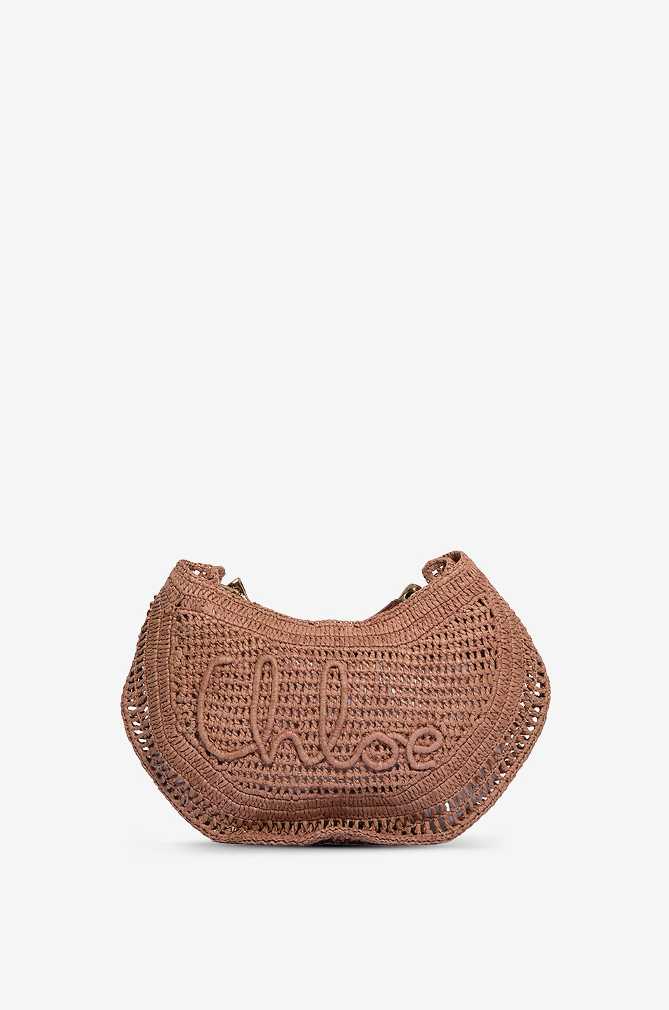 Summer Banana openwork raphia and leather hobo bag